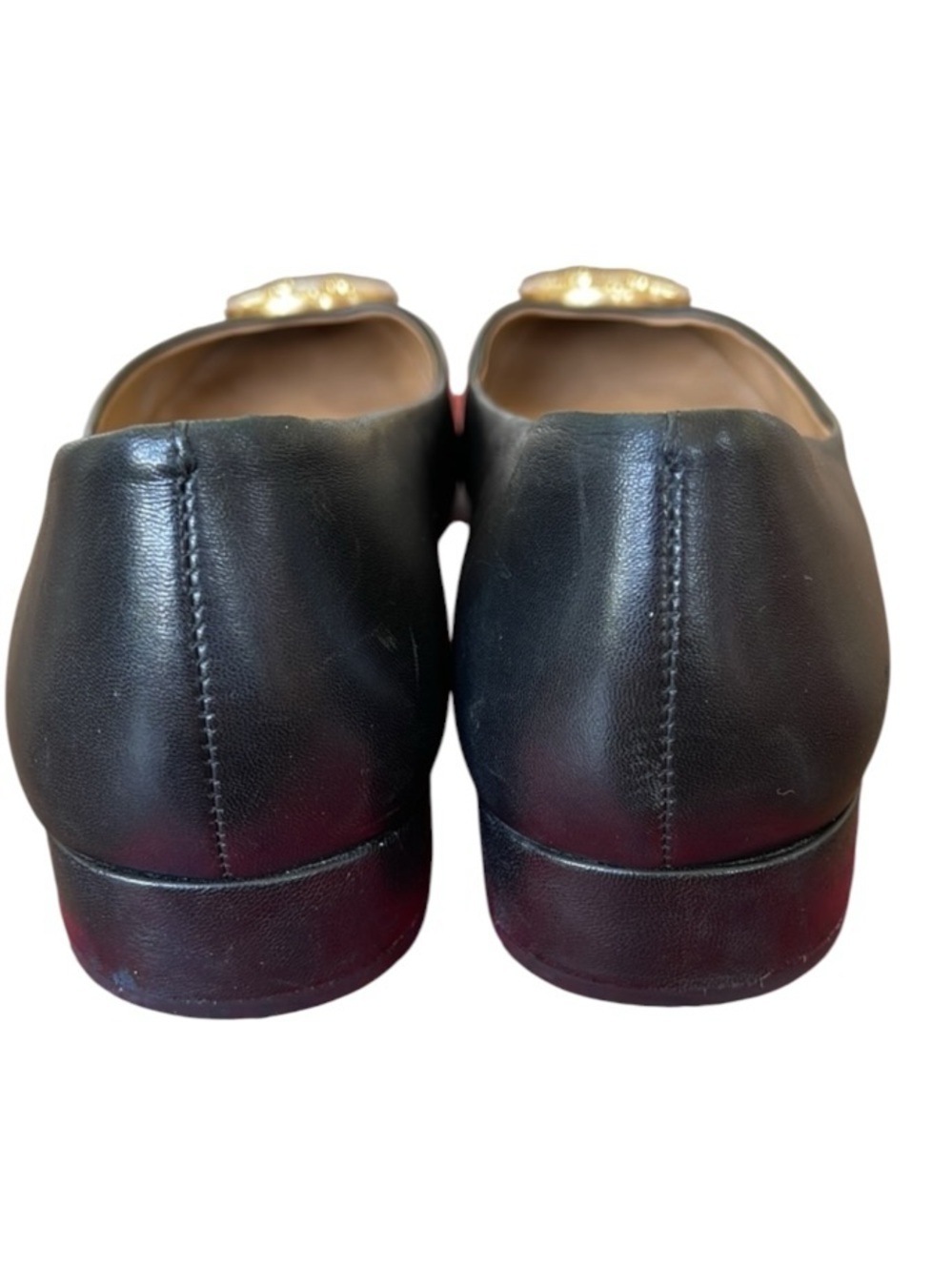 TORY BURCH Black Chelsea 25mm Ballet Flat Logo Heel Size 9 $268 Old Money - Picture 8 of 11
